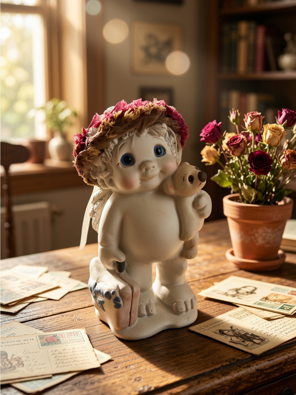 Dreamsicles “Grandma’s or Bust”Whimsical Ceramic Figurine with Teddy Bear 4”